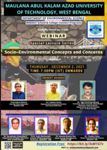 MAKAUT Organizing a Webinar on “Socio-Environmental Concepts and Concerns”